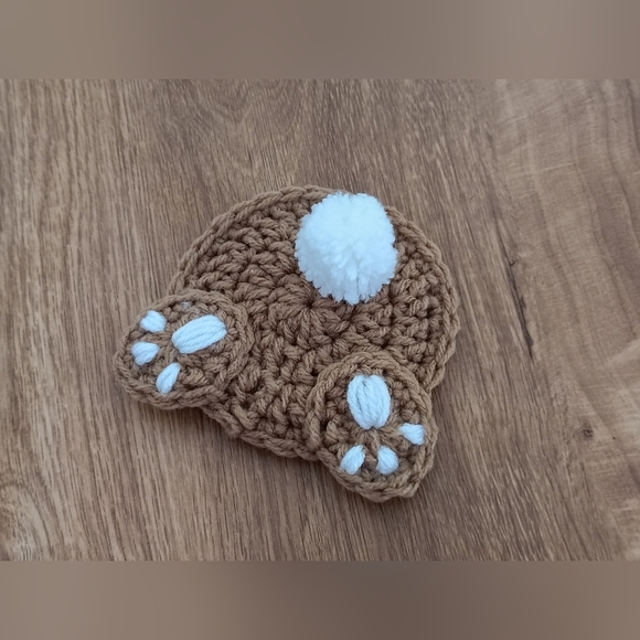 Handmade Bunny Tail- Brown OR White - Picture 2 of 3